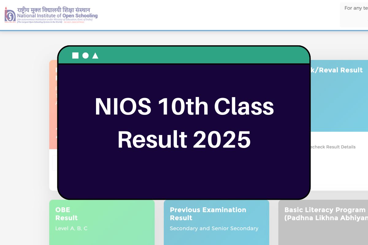 NIOS 10th Result 2025 Out Soon: results.nios.ac.in Class 10th Marksheet