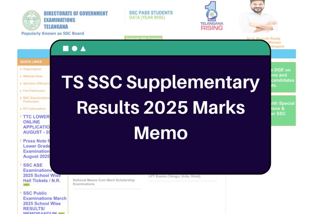 TS SSC Supplementary Results 2025 (Soon): bse.telangana.gov.in Class 10 Supply Marks Memo