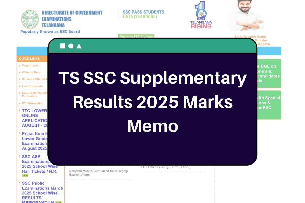 TS SSC Supplementary Results 2025 (Soon): bse.telangana.gov.in Class 10 Supply Marks Memo