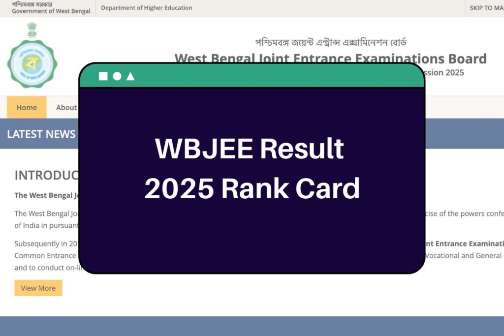 WBJEE Result 2025 Out Soon: wbjeeb.nic.in Rank Card